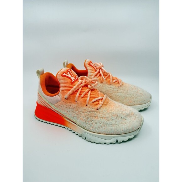 Louis Vuitton V.N.R. Orange Technical Knit Trainers Sneakers Shoes Size US 6 - Picture 2 of 12